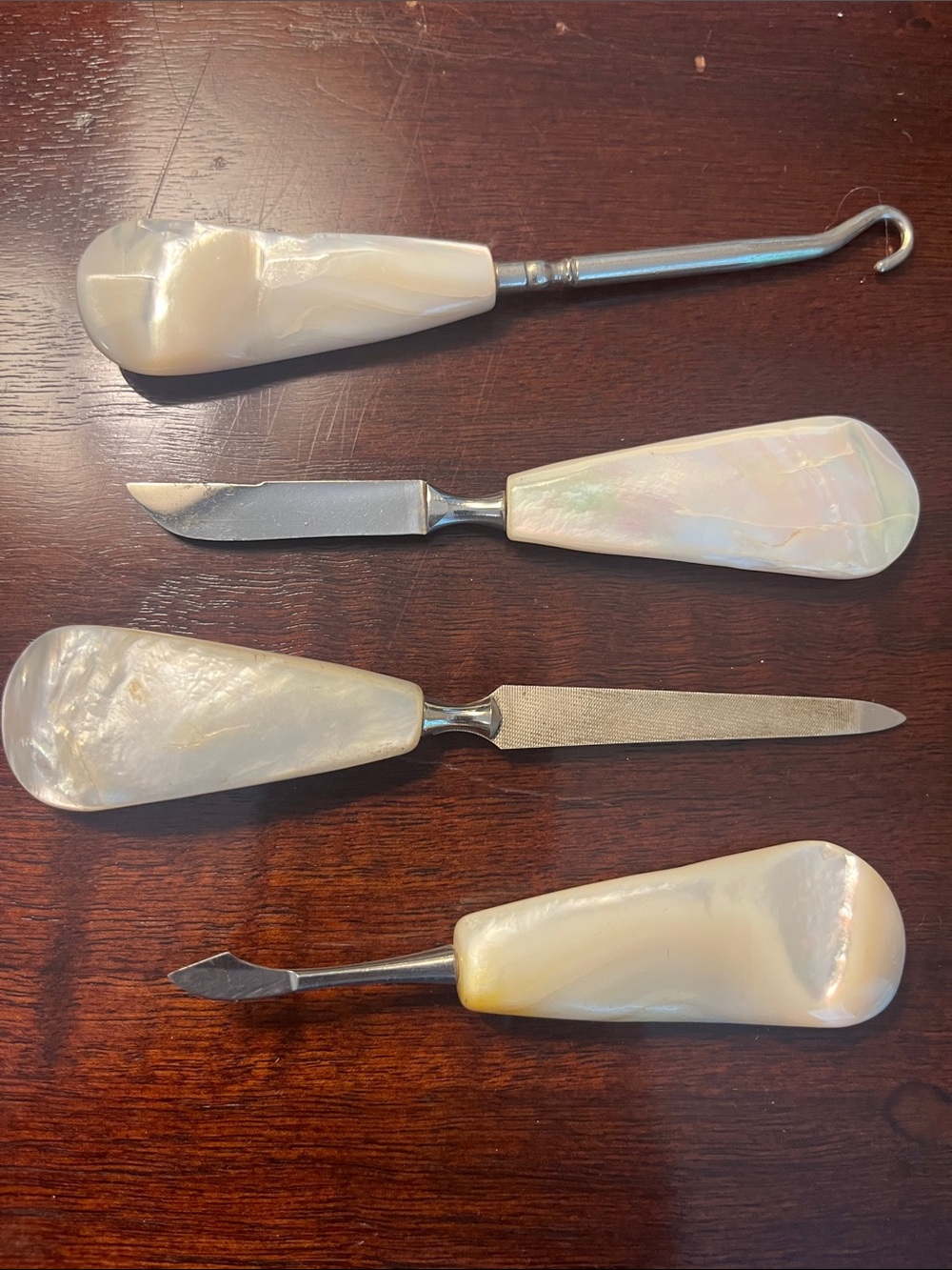 Vintage Vanity Tools & Button Hook, Sewing, & Manicure Tool Group